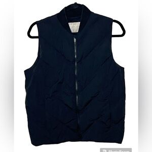 Athleta Black Nylon & Goose Down Blend Vest Sz Small